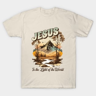 Jesus Is the Light of the World Vintage Boho Retro Christian Faith Jesus Inspirational Grace T-Shirt